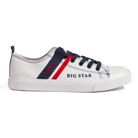 Sneakers bianche da uomo realizzate in pelle ecologica Big Star LL174005 bianco