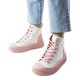 Sneaker Terri rosa con plateau bianco