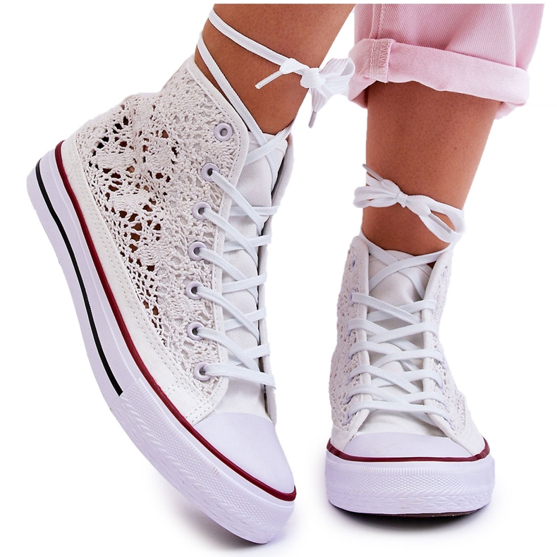 FR1 Sneakers Alte Lacci Donna Bianco Cornella bianca