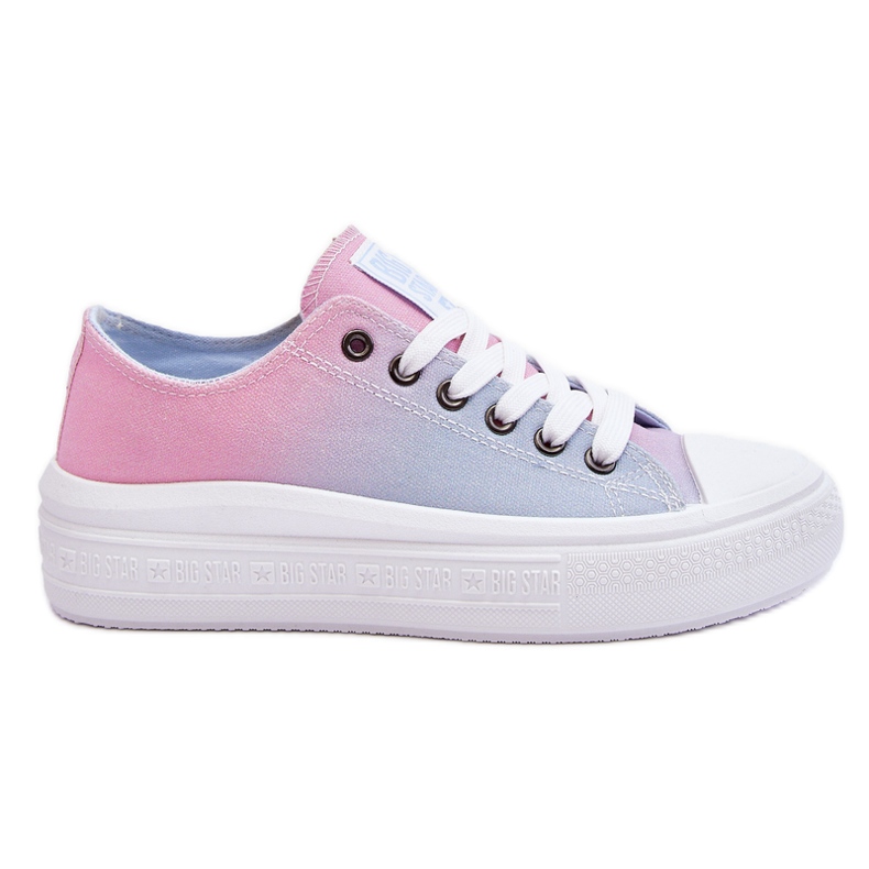 Scarpe da ginnastica basse con plateau Big Star LL274A187 rosa e blu