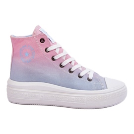 Sneakers Alte Con Plateau Big Star LL274A191 Rosa-Blu