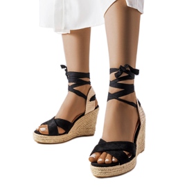 Espadrillas con zeppa di colore nero di Reviloa