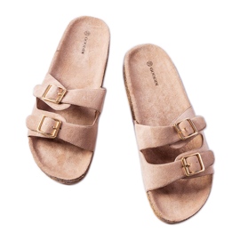 Goodin Ciabatte beige con suola in sughero di Cincinna