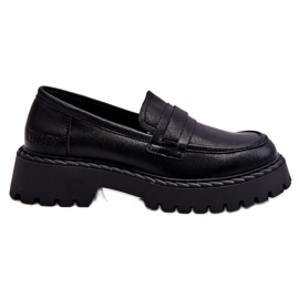 Mocassini da donna Big Star Leather Shoes LL274458 Nero