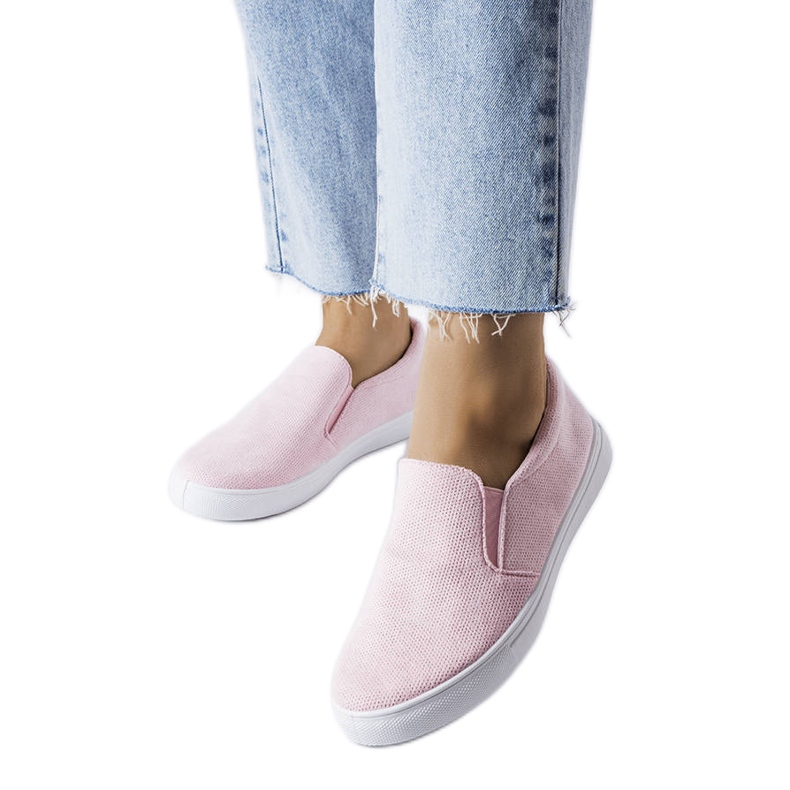 Sneaker slip-on in tessuto rosa di Lajeunesse