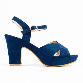 Sandali con tacco blu navy di Shelovet