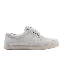 Scarpe da uomo bianche decorate con goffratura Emer bianco