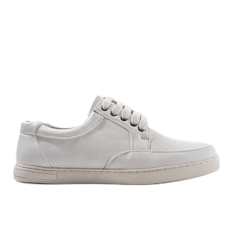 Scarpe da uomo bianche decorate con goffratura Emer bianca