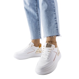 Sneakers bianche con inserti beige di Margarita bianca