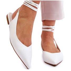 WS1 Ballerine A Punta Annodate Donna Bianco Turriso