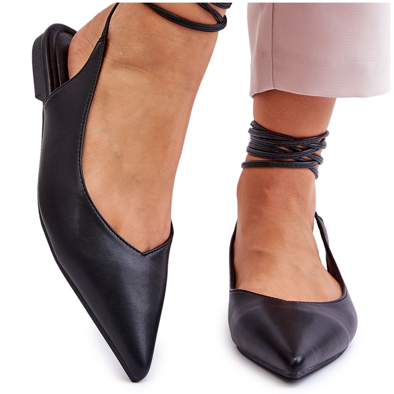 WS1 Ballerine Punto Annodato Donna Nero Turriso