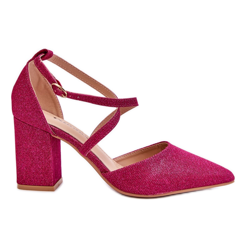 WS1 Décolleté glitterate alla moda sul tacco Galaxy fucsia rosa