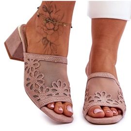 S.Barski Tacchi da donna con mesh e zirconi S. Barski KV-612-1 beige