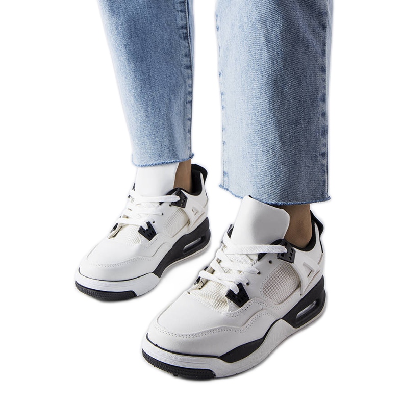 Sneakers bianche di materiali combinati Malas bianca