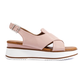 Comodi sandali Vinceza con zeppa bassa da donna beige