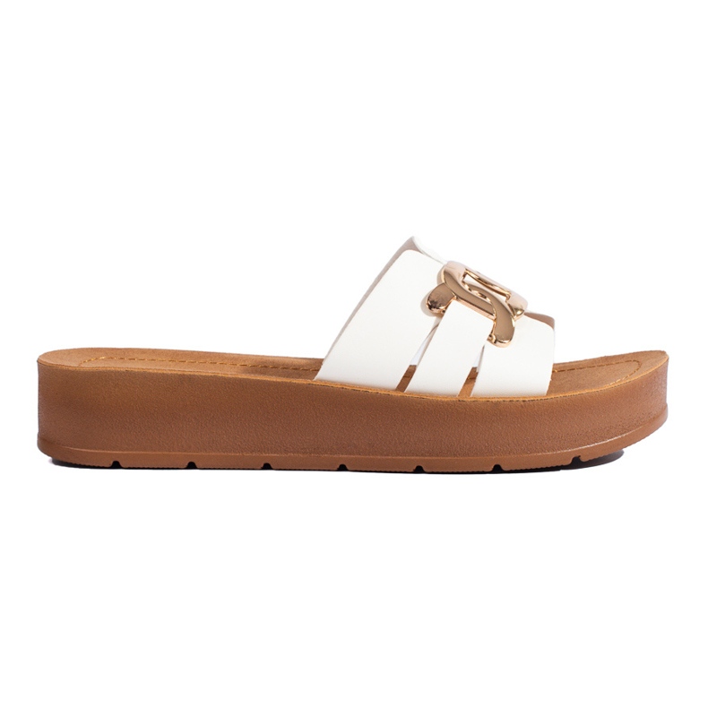 Pantofole da donna bianche con plateau Shelovet bianca