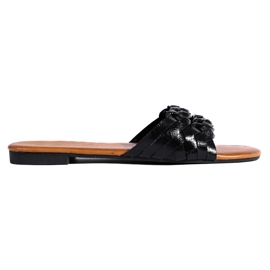 Pantofole intrecciate nere Shelovet da donna nero
