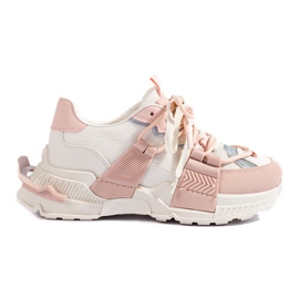 Sneakers bianche e rosa con suola spessa di Shelovet bianca