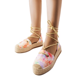 Espadrillas con plateau e lacci di colore giallo di Duffet