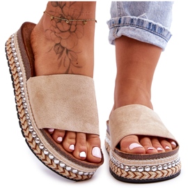 WR1 Pantofole da donna in camoscio liscio Beige Hayen