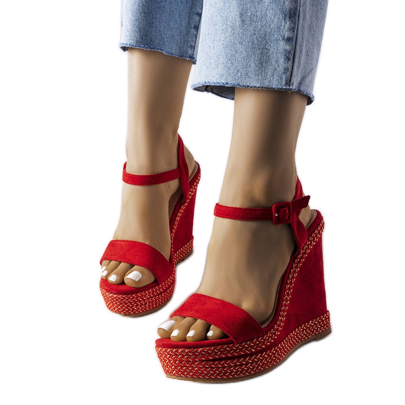 Sandali con zeppa rossi di Inala rosso