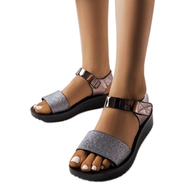 Sandalo con zeppa Blask grigio nero