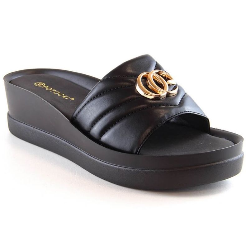 Sandali con zeppa Potocki W YQ21001 WOL159A nero