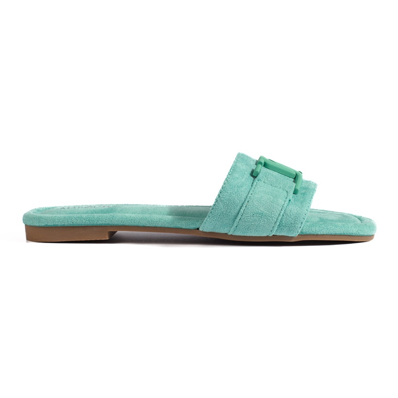 Pantofole da donna in camoscio verde Shelovet