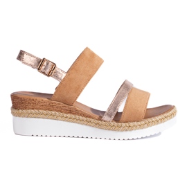 Sandalo con zeppa Shelovet marrone da donna