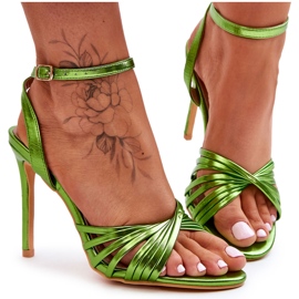Sandali con tacco alto My Darling verde da donna