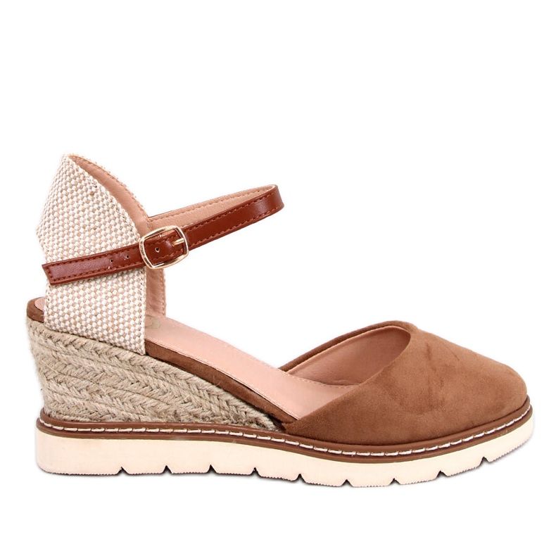 Espadrillas con zeppa Ellio Khaki marrone
