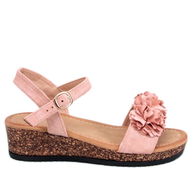Sandali con zeppa con fiori Pionter Pink rosa