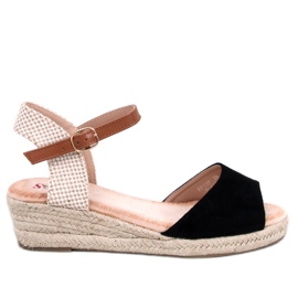 Sandali con zeppa di Eakes Black nero