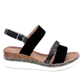 Sandali con zeppa di Frazier Black nero