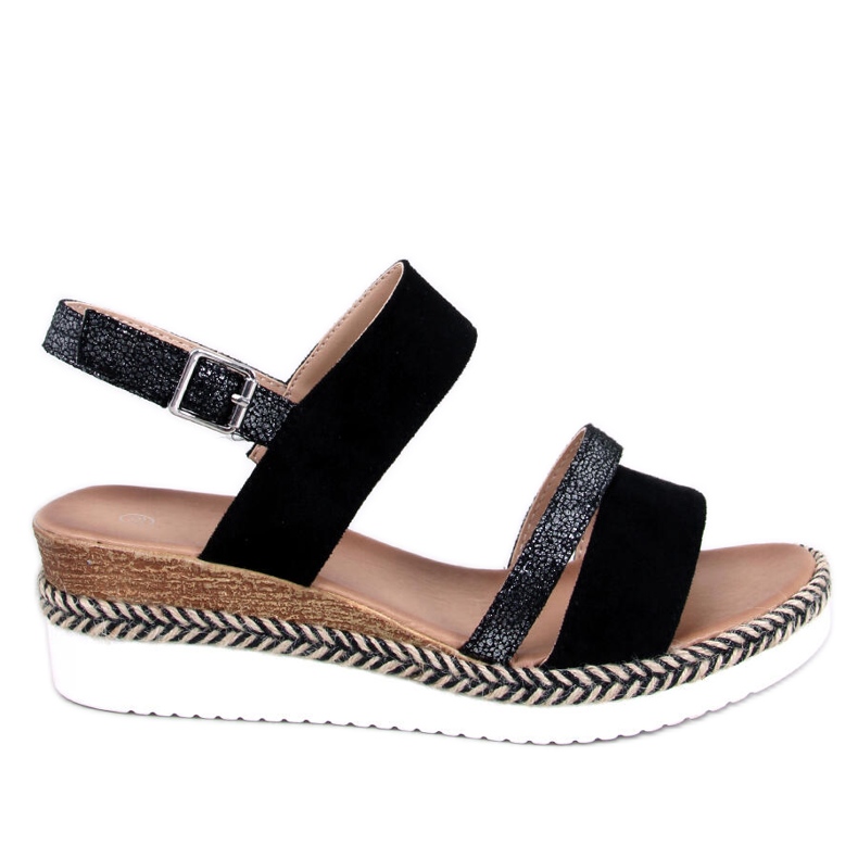 Sandali con zeppa di Frazier Black nero