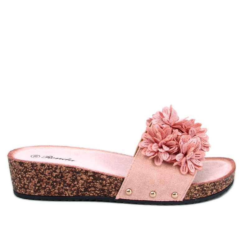 Sandali con zeppa con fiori di Galia Pink rosa