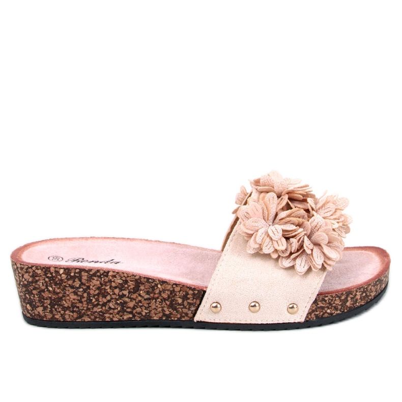 Sandali con zeppa con fiori di Galia Beige