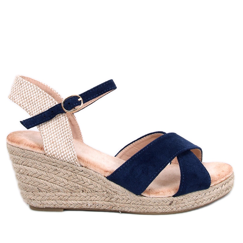 Sandalo espadrillas con zeppa Willa blu