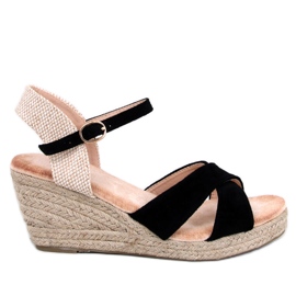 Sandalo espadrillas con zeppa Willa colore nero