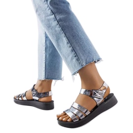 Sandali QT2311-3 Argento Tpu nero