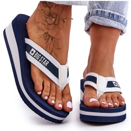 Infradito con zeppa da donna Big Star HH274A094 Blu Navy