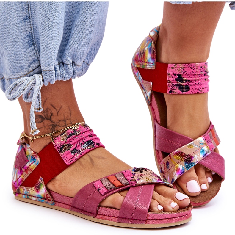 Sandali In Pelle Con Guardolo Maciejka 03375-44 Rosa