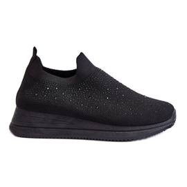 WR1 Sneakers Slip-On Da Donna Con Strass Nere Gianni nero