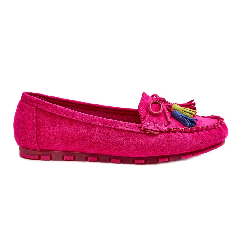 PS1 Mocassino In Camoscio Con Fiocco E Frange Fucsia Dorine rosa
