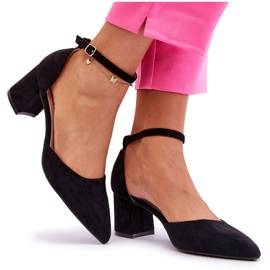 Décolleté con tacco in pelle scamosciata Black Promise nero