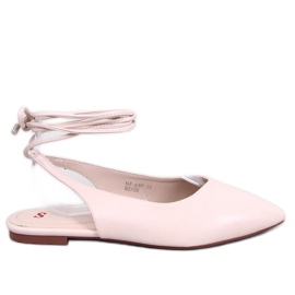 Jody Beige ballerine stringate con tacco aperto
