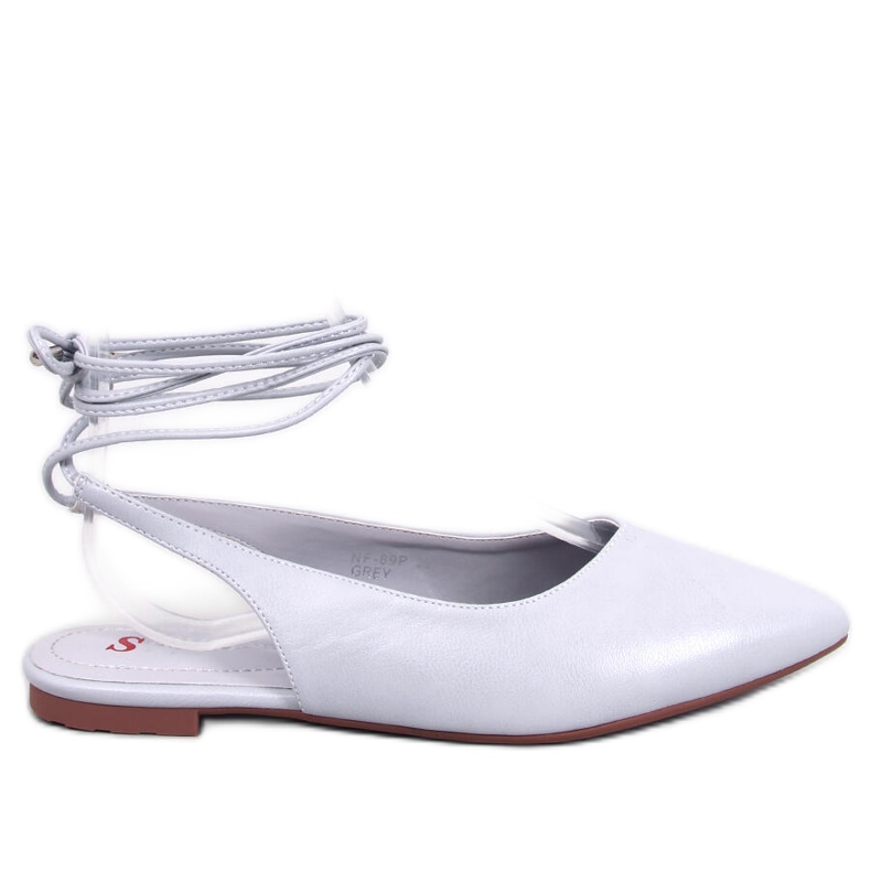 Ballerine stringate con tacco aperto Jody Grey grigio