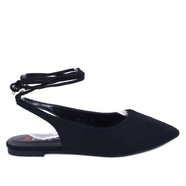 Ballerine con tacco aperto Pirson Black nero
