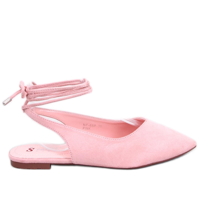 Ballerine stringate con tacco aperto Pirson Pink rosa