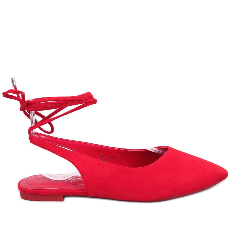 Ballerine tacco aperto stringate Pirson Red rosso